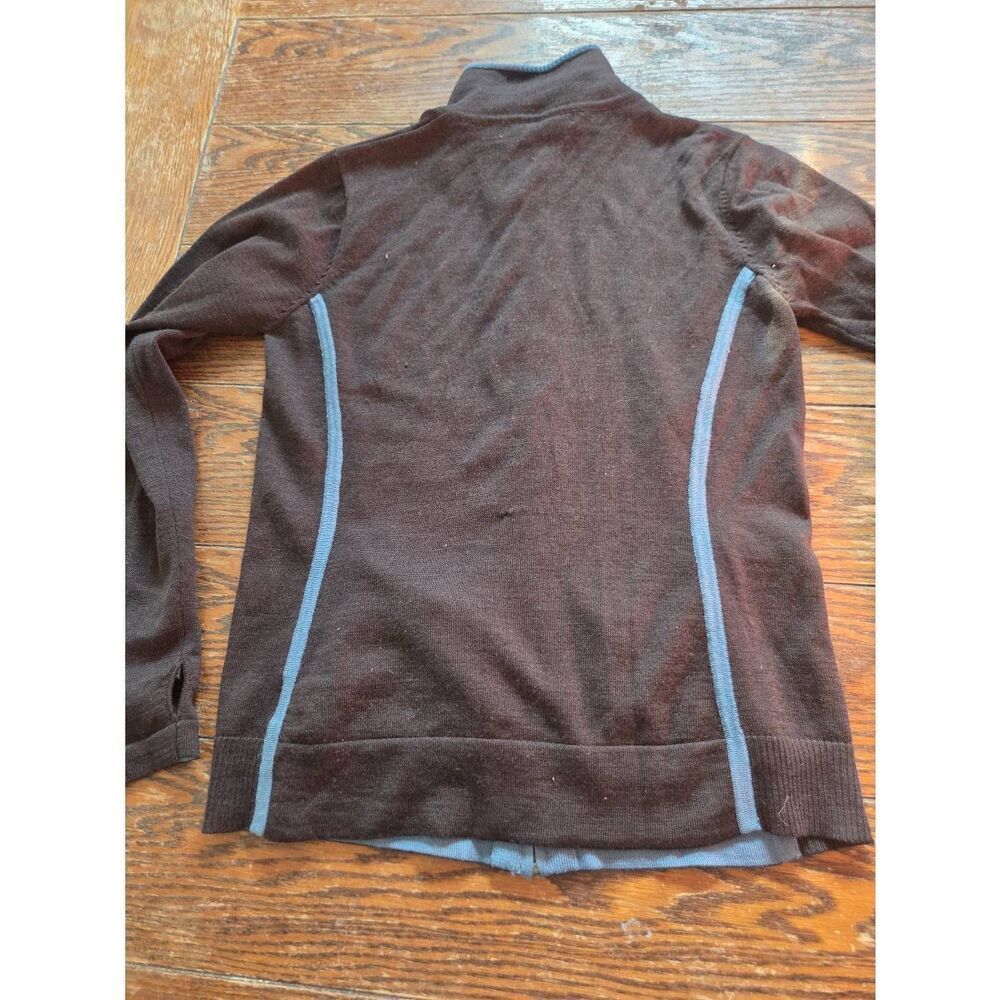 Smartwool brown&blue zip up sweater sz Medium - Picture 6 of 7